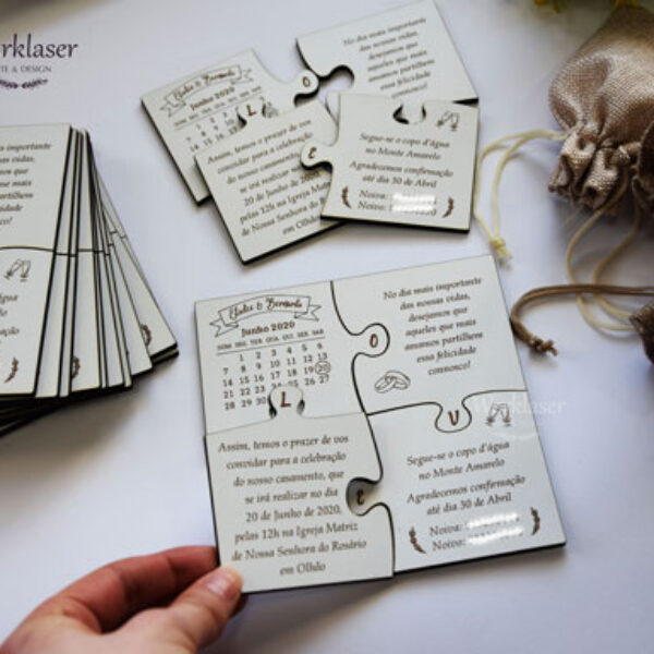 Convite Puzzle Branco