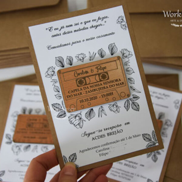 Convite com íman cassete