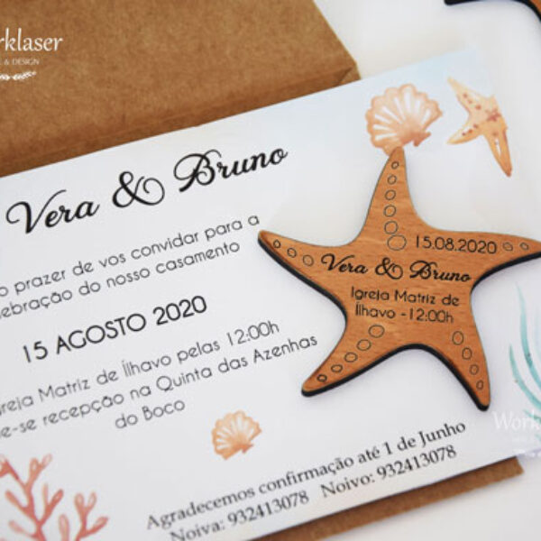 Convite com íman estrela do mar