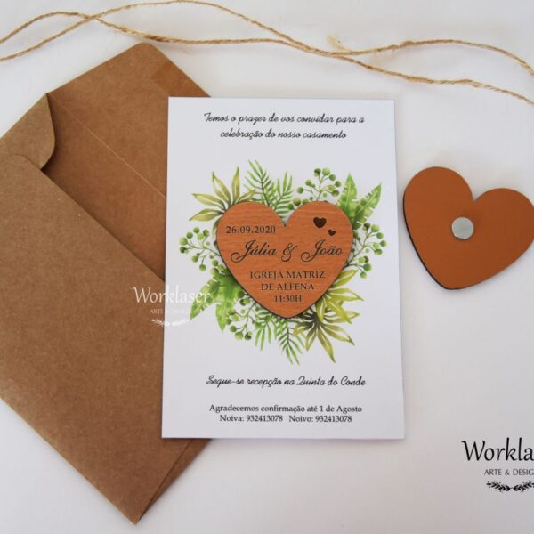 Convite com íman coração 1
