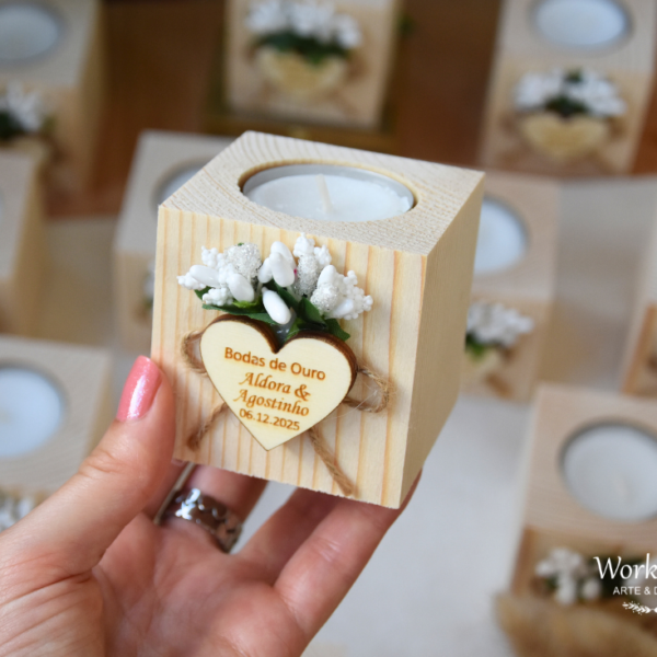 Porta Velas Cubo Bodas