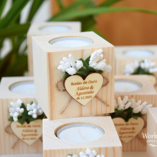 Porta Velas Cubo Bodas
